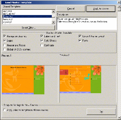 Preview of Template Appearance 
