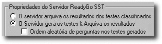 Seleccionar a geração de testes no servidor 
