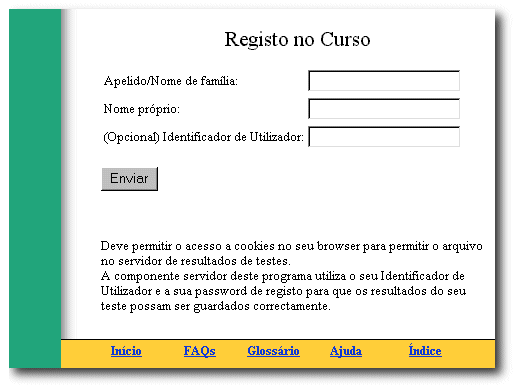 Registo pelo utilizador 
