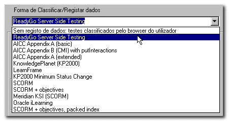 Seleccionar o modo de classificação/arquivo de dados 