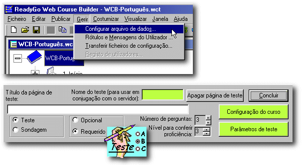 Configurar o teste para recolha de dados em servidor 
