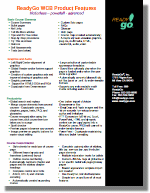 ReadyGo WCB Features and Functionality Data Sheet