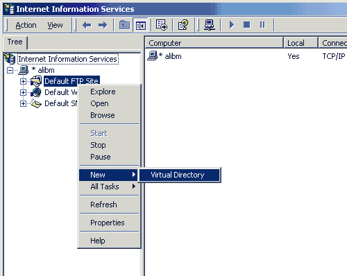 Create a new virtual directory Create a new virtual directory