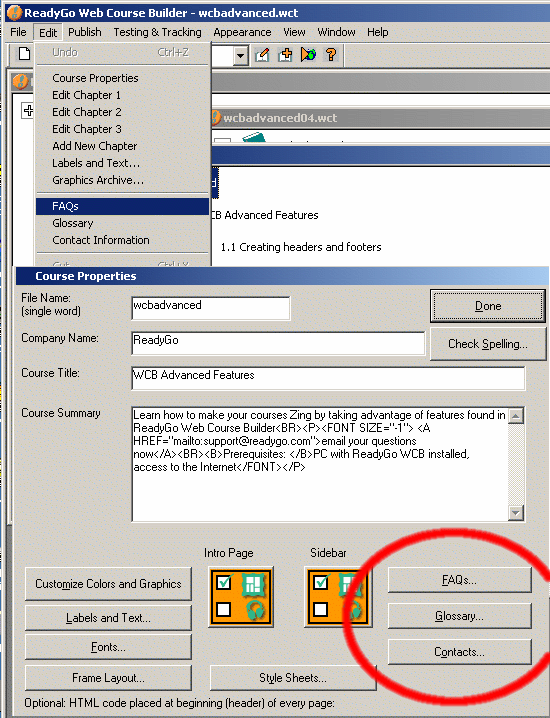Adding a Service Bar Element 